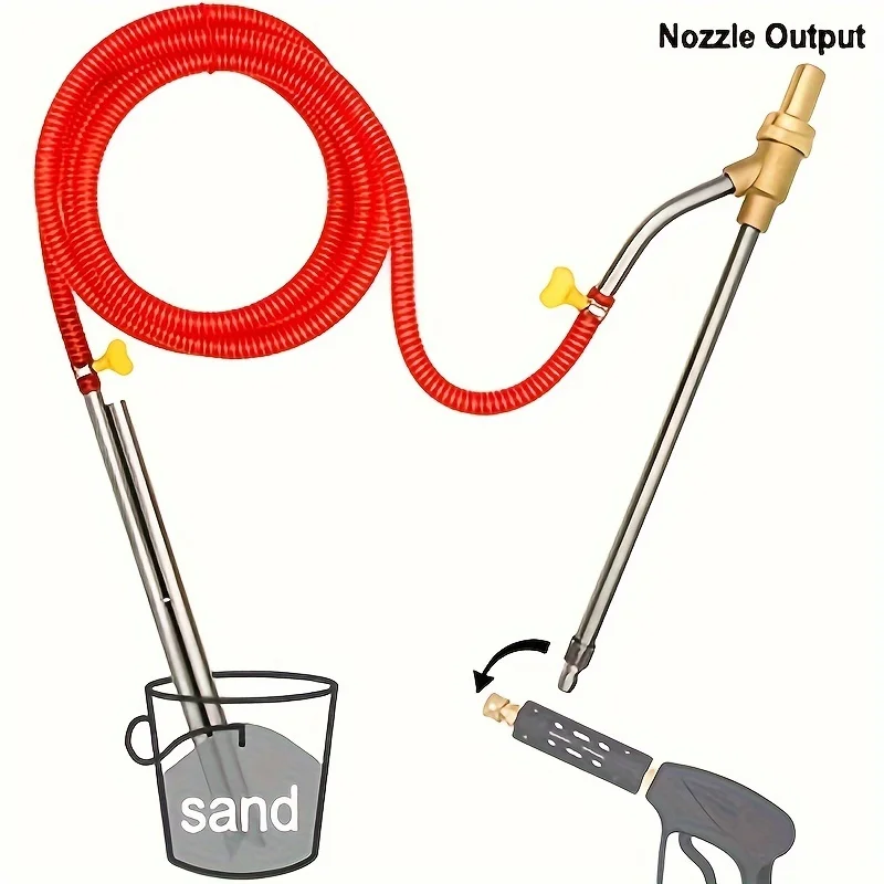 압력 세척기 샌드블라스팅 키트, 5000 PSI 습식 샌드블라스터 부착물 교체용 세라믹 노즐이 있는 파워 워셔 샌드블라스팅