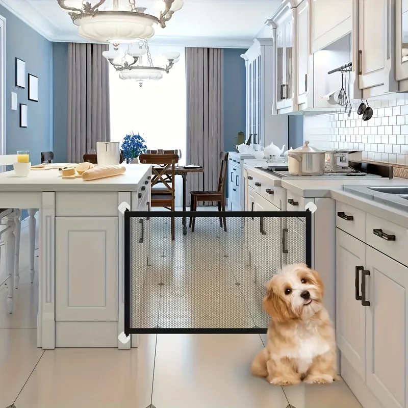 1PC Large Adjustable Pet Net Fence, Easy To Install Indoor Pet Fence Door, Portable Balcony Cat Fence