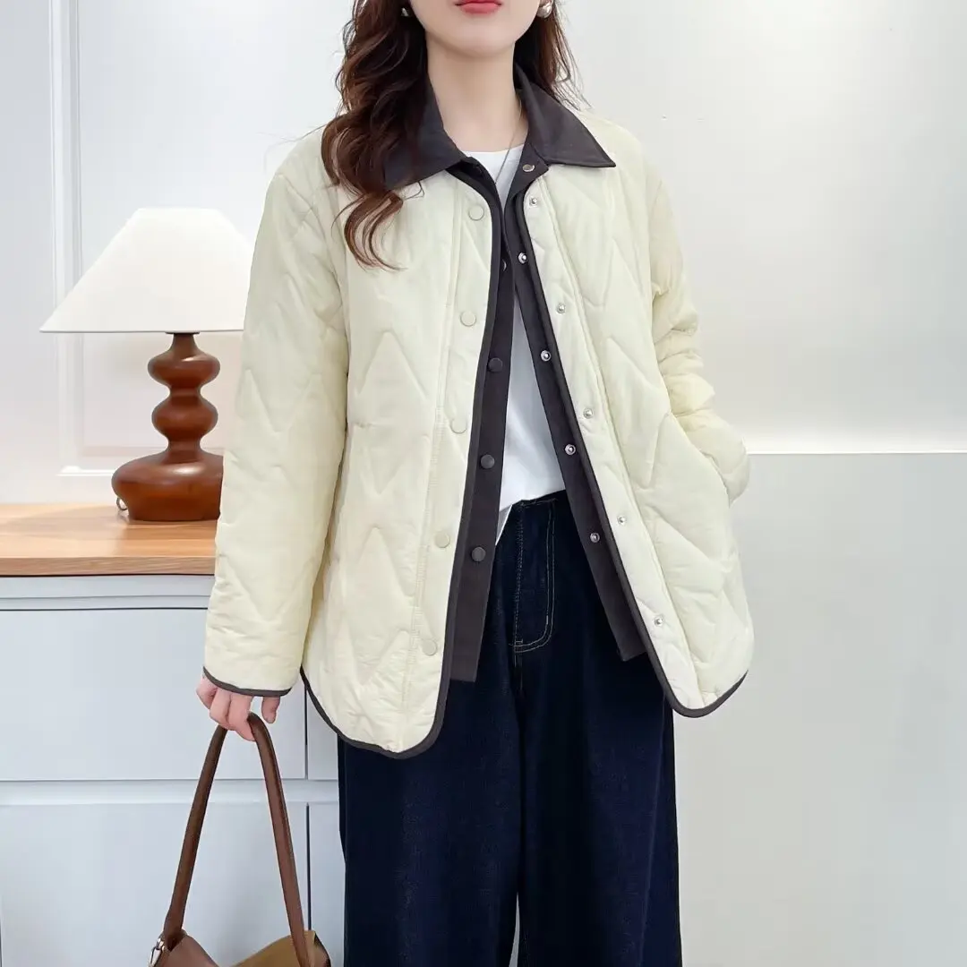 XXXXL Fashion Plus Size Women's Parkas Fake Two Pieces Thin Lapel Padded Jackets Warm And Stylish Coats 2539