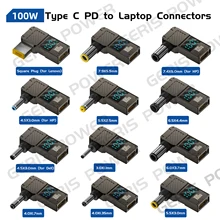 ​ 100W USB C PD-DC 전원 커넥터 Lenovo Asus Hp 용 19V 20V 범용 노트북 전원 어댑터 충전기 플러그 잭 팁 변환기