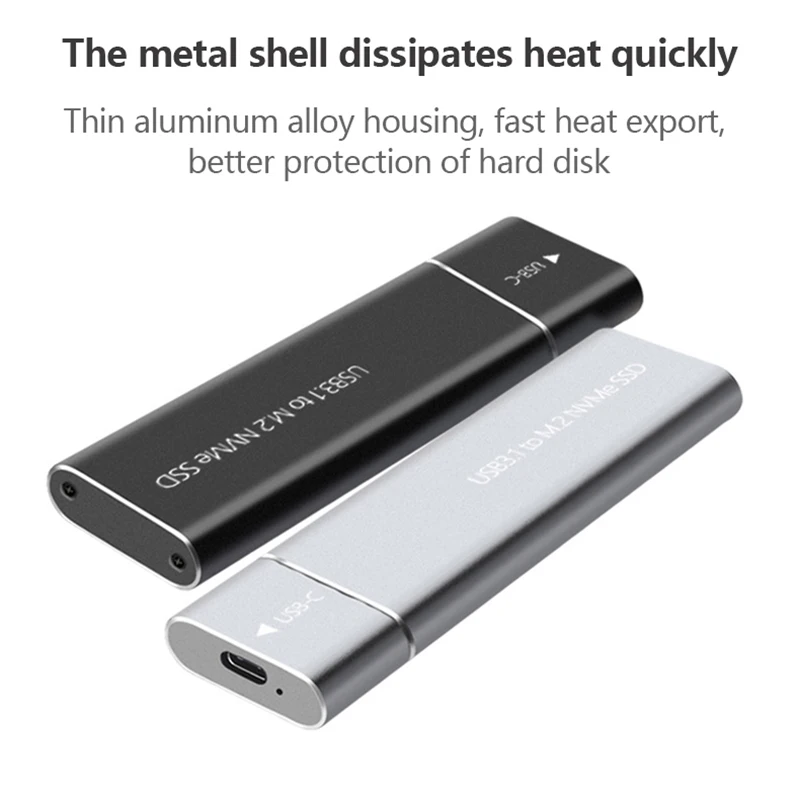 M2 SSD 인클로저 NVMe USB3.1 외장 스토리지 HDD 케이스, PCIe SSD 박스, NGFF SATA SSD 디스크 하드 드라이브, PC 노트북용, 10Gbps