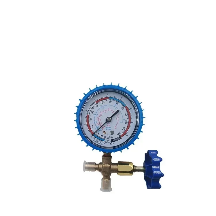 CT-466 High Low Pressure Single Gauge Valve with Snow Refrigerant Refrigerant Pressure Gauge Air Conditioning Filling Equipment