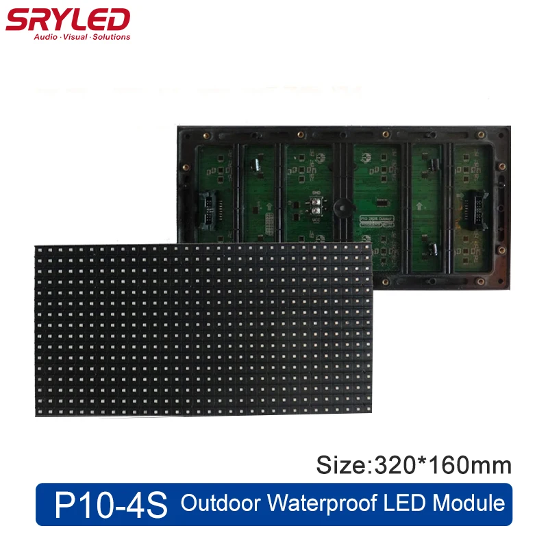 

SRYLED светодиодный модуль высокой яркости P10 RGB 320 мм x 160 мм 1/4 Scan реклама HUB75 СВЕТОДИОДНЫЙ модуль панели дисплея