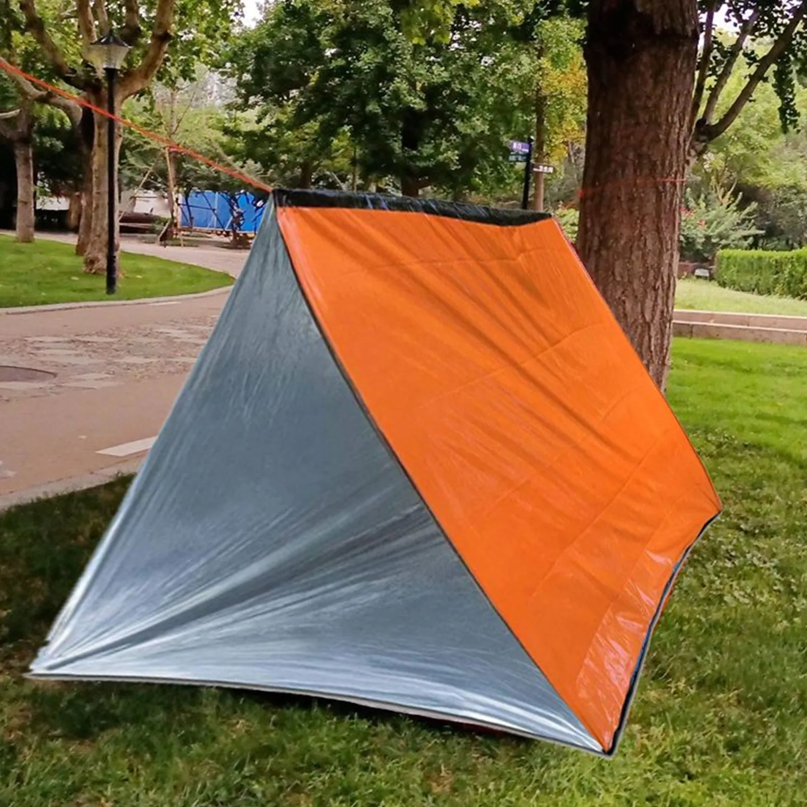 2-Person Outdoor Camping Tent Waterproof Lifesaving Tent Emergency Escape Camping Survival Tent Kit Outdoor Camping Mat 4