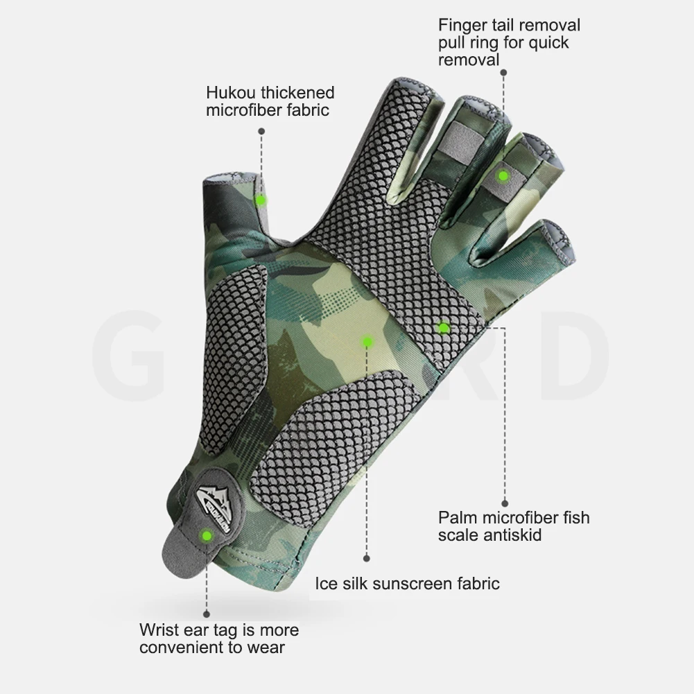 Fitness Gloves Half Finger UV Protection Fingerless Fishing Gloves