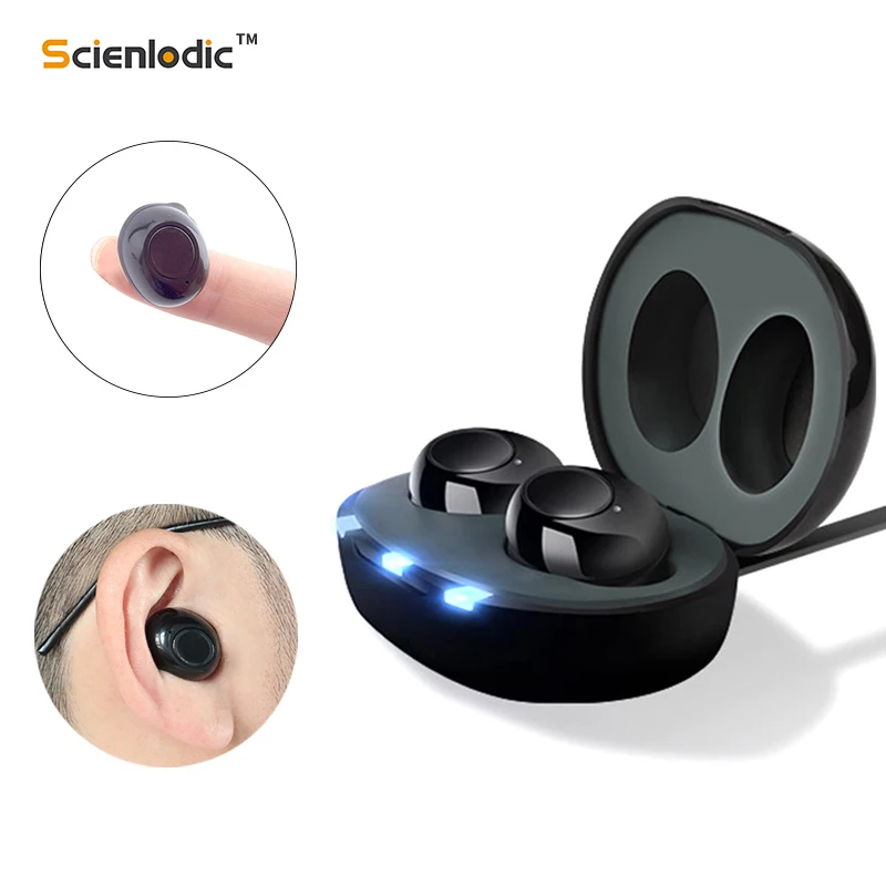 

Mini Hearing Aids with Charging Case ITE Digital Hearing Aid Rechargeable Audifonos Hearing Device for Elderly Hearing Amplifier