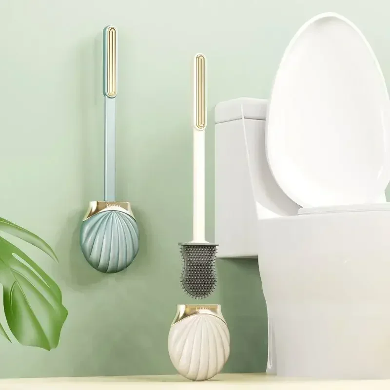 Shell toilet brush no dead corners household non punching toilet brush toilet brush set