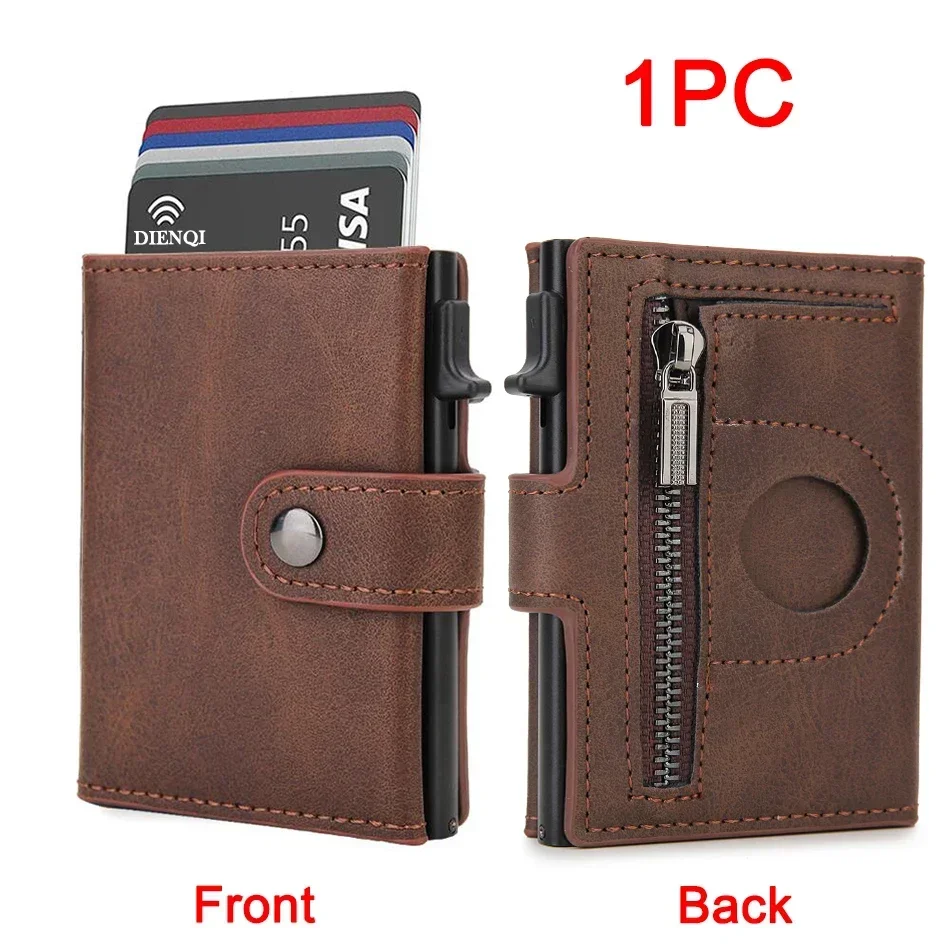 Portafoglio Uomo Minimalista Con Supporto AirTag E Protezione RFID: Sottile In Alluminio Con Clip Per Banconote E Fascia Elastica (Verde) - 4