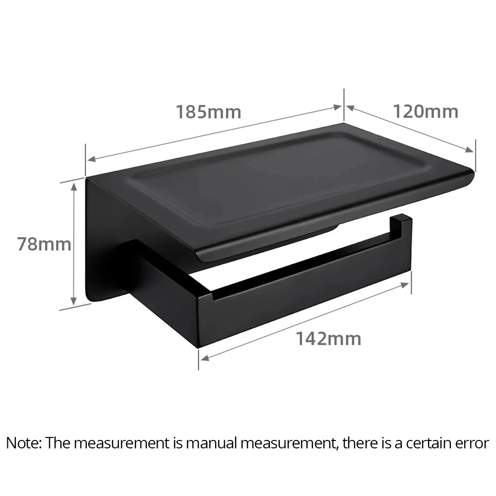 Soporte De Papel Higiénico De Acero Inoxidable 304 Para Baño Negro