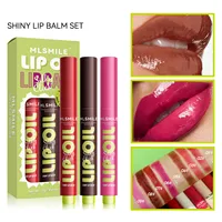 MLSMILE 3pcs/set Press Lipstick Solid Lip Gloss Long-lasting Easy Color Moisturizing Lip Gloss Pearl Mirror Lip Gloss Wholesale 1