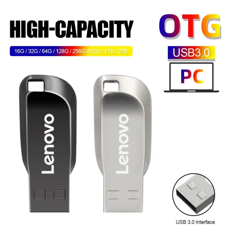 Lenovo Usb 3.0 2Tb Chiavette Usb 128Gb 1Tb Pendrive 512Gb Memary Flash Usb Pen Drive Memorias Usb Spedizione Gratuita Per Pc/Auto