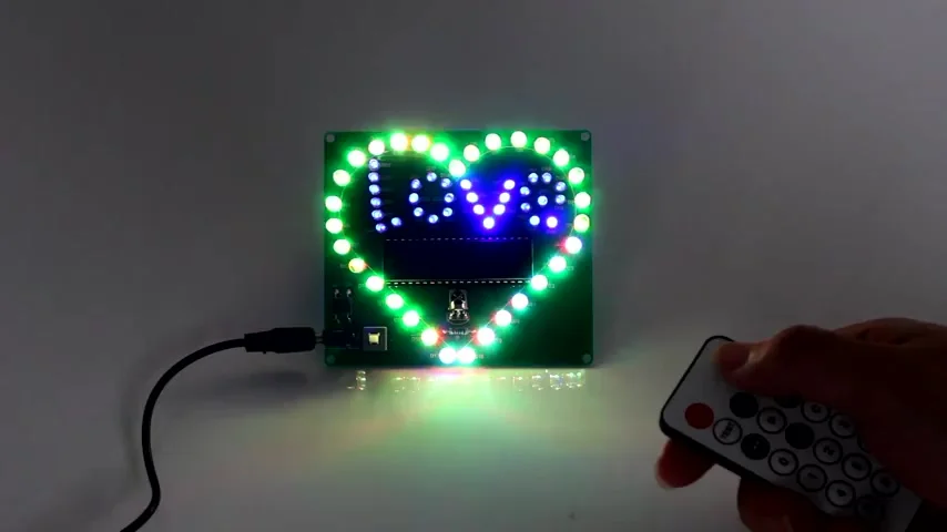 2pcs Soldering Practice Kit Heart Shaped LED Flashing Lights Soldering - View #2