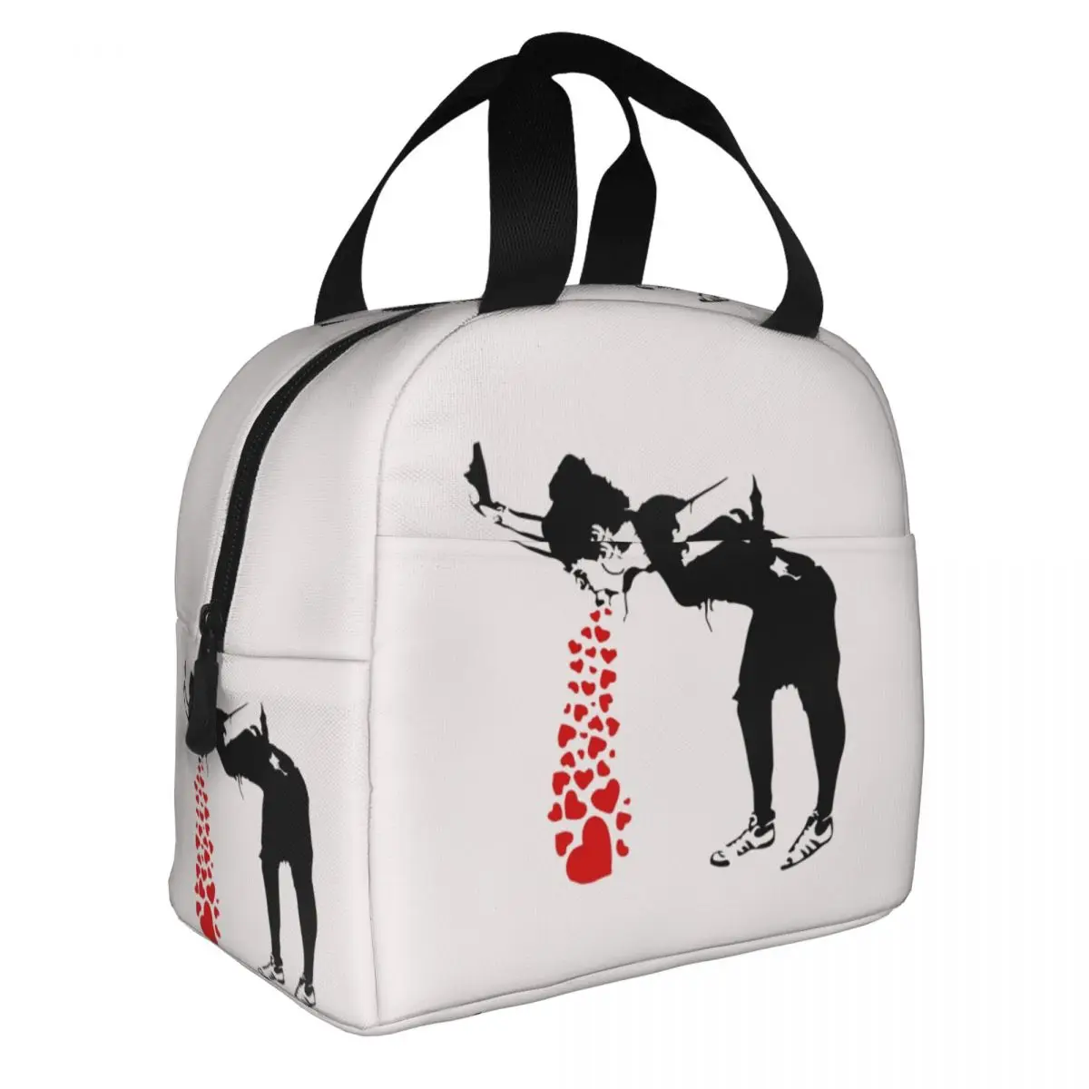 

Lovesick Banksy Street Art Grafitti Insulated Lunch Bags Stencil Spray Paint Wall Mural Reusable Cooler Bag Tote Lunch Box