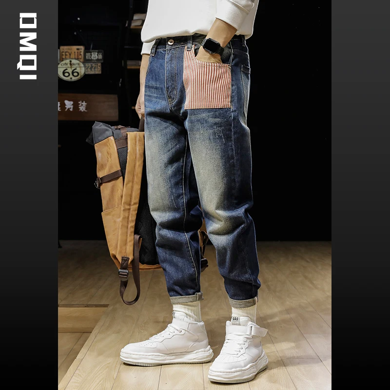 

Spring and autumn wash retro American casual jeans men's fashion brand straight leg loose large size men's fashion pants