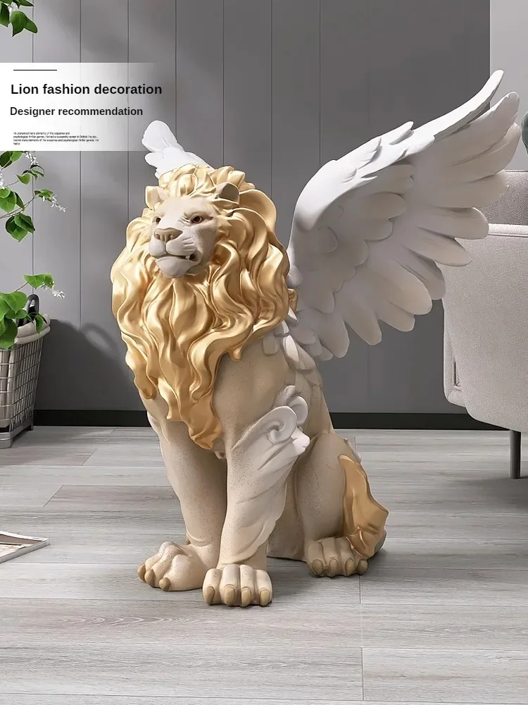 New Light Luxury High-end Large Lion Living Room Floor-standing Ornaments, Office Exhibition Hall Sculpture Decorations