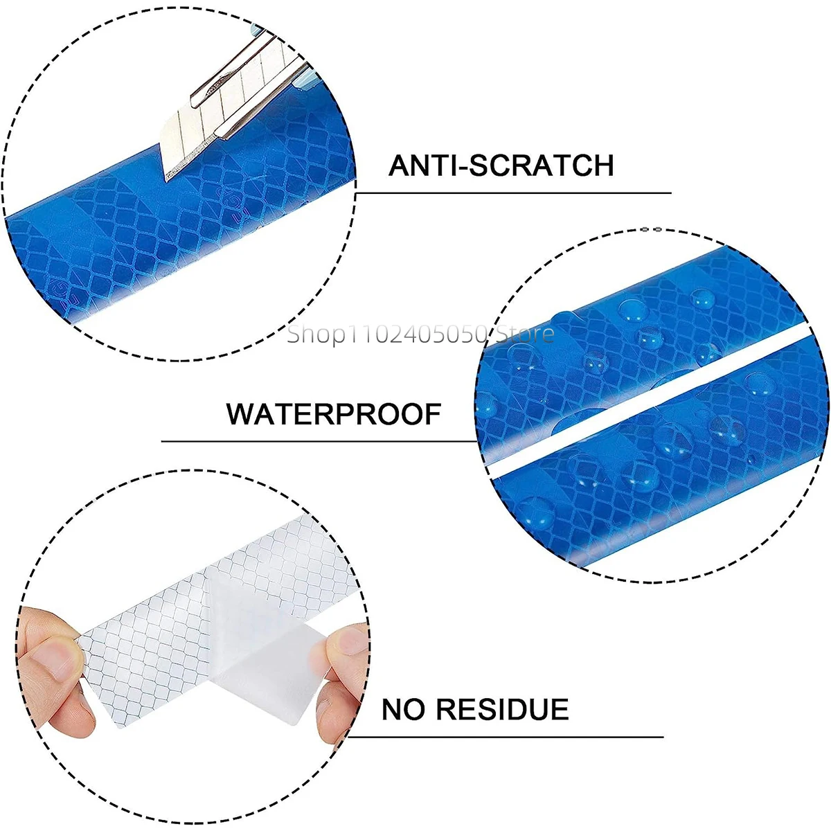 Set of 5 Reflective Car Bumper Safety Decals - Enhanced Night Visibility Exterior Trim Stickers