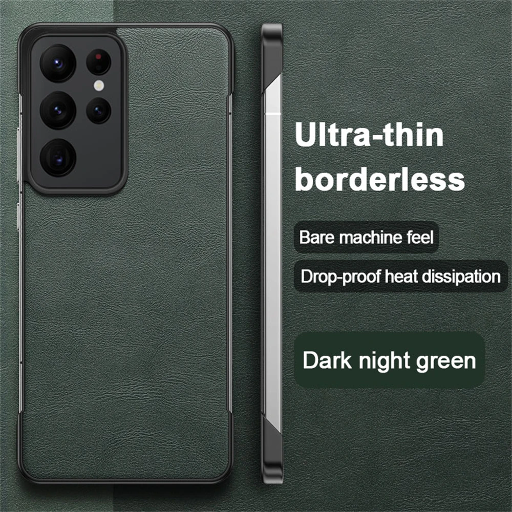 Ultra Thin Frameless Leather Business Case with Slim Lens Protection
