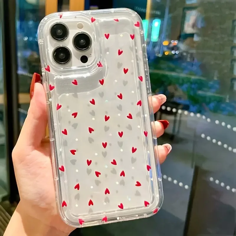 Love Heart Soft Clear Anti-Fall Shockproof Phone Case
