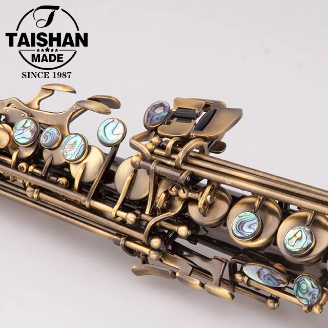 Straight Soprano Saxophone Professional Supplier Musical Instrument antique bronze sax