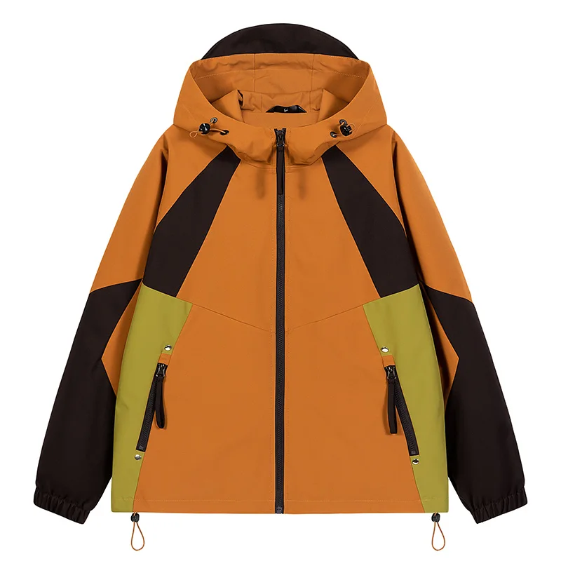 

Men's Vintage Cargo Jackets Fashion Patchwork Harajuku Coat Outdoor Sports Wind And Rain Protection Hooded Jacket Men Clothing
