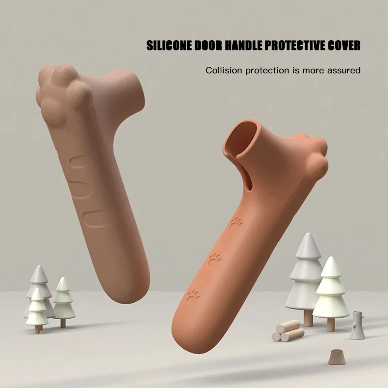 1Pcs Silicone Cat Claw Door Handle Protective Cover Household Anti-static Bedroom Door Pull Gloves Anti-collision Mat Wall Cover
