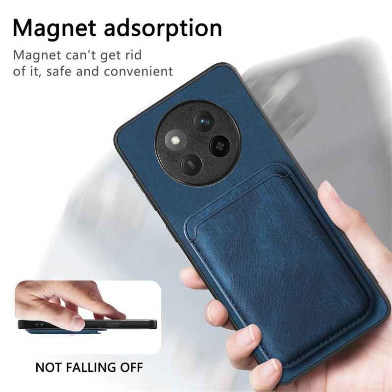 Luxury Leather Magnetic Wallet Case with Detachable Card Slot Cover