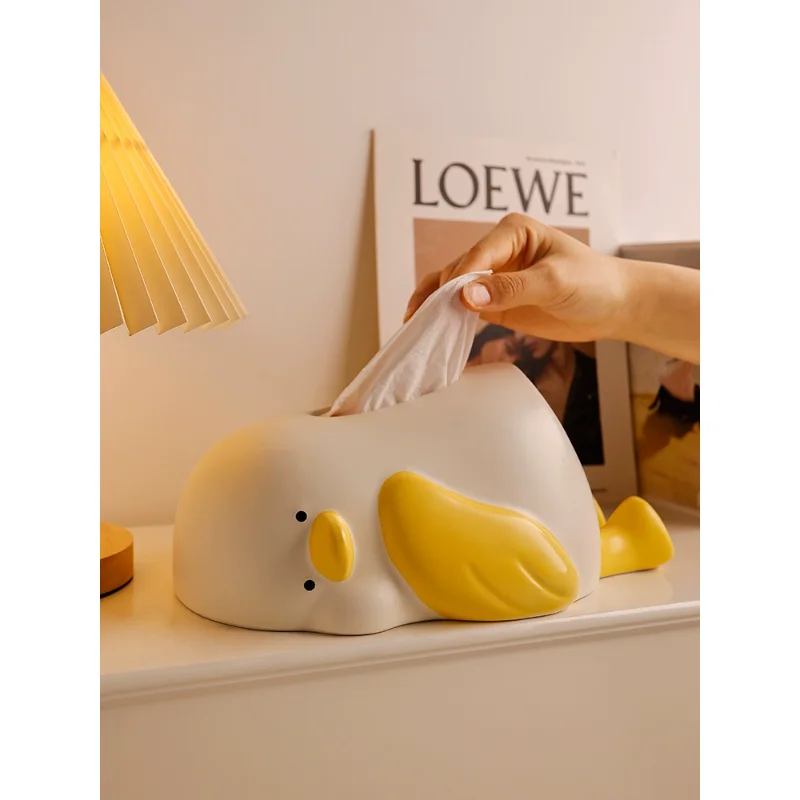 

Lying duck ceramic tissue box, don't want to go to work, decorate with high beauty, home living room, creative home accessories