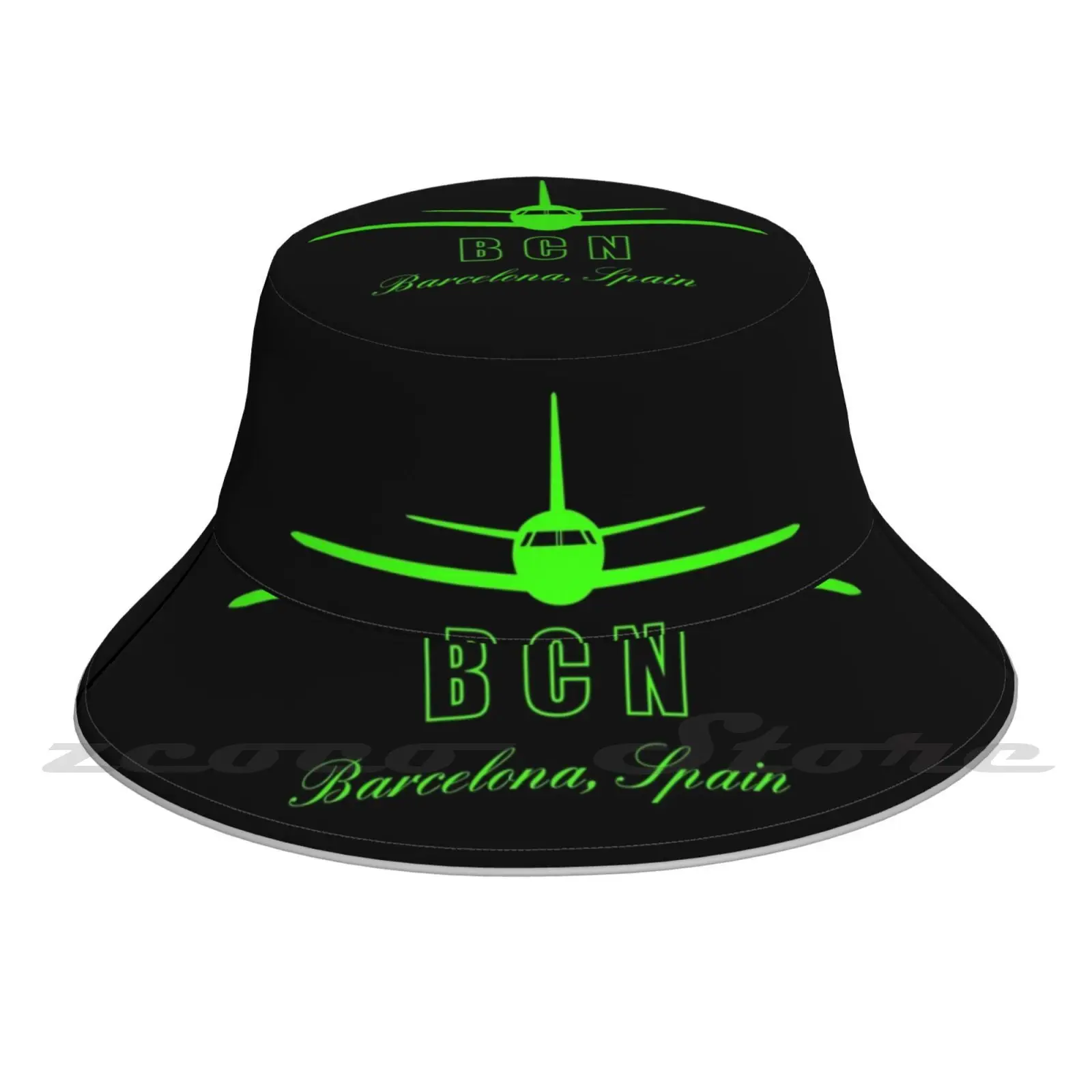 

Bcn Spain Airport Code Bucket Hat Outdoor Sports Breathable Present Fashion Cap Airport Espana Spain Mad Madrid Fly Airplane