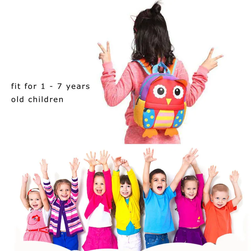Kids Backpack With Safety Leash Lovely Children 3D Cartoon Rocket Lightweight School Bags Shoulder Bag Backpacks