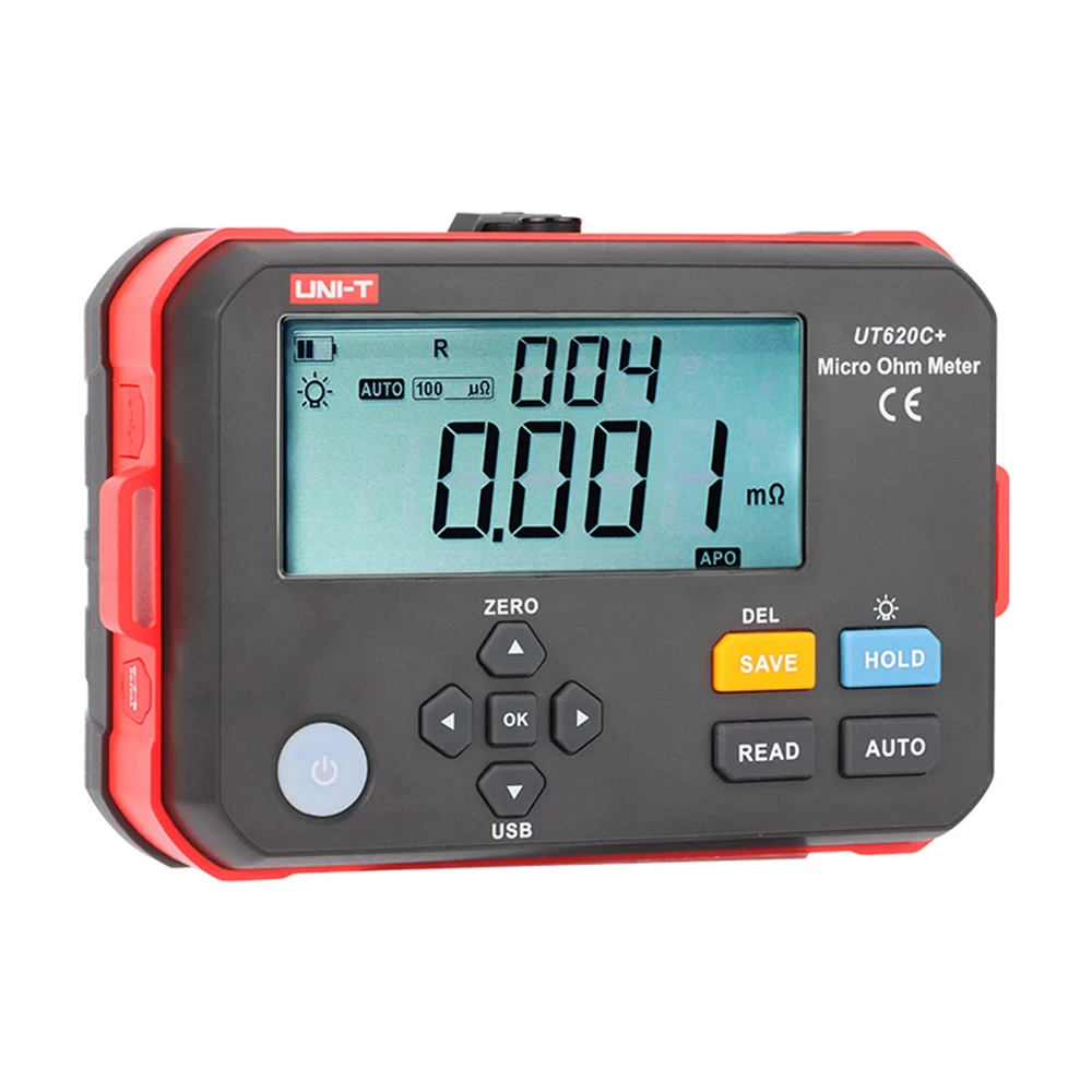UNI-T UT620C Plus Micro Ohmmeter DC Low Resistance Tester 0.001m&Omega;~300.0k&Omega; Auto & Manual Range Digital Ohm Meter resistance tester