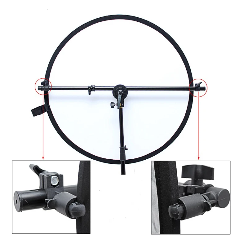Soonpho Studio Photo Holder Bracket Swivel Head Collapsible Reflector Disc Arm Support Light Stand Aluminium 66-170cm