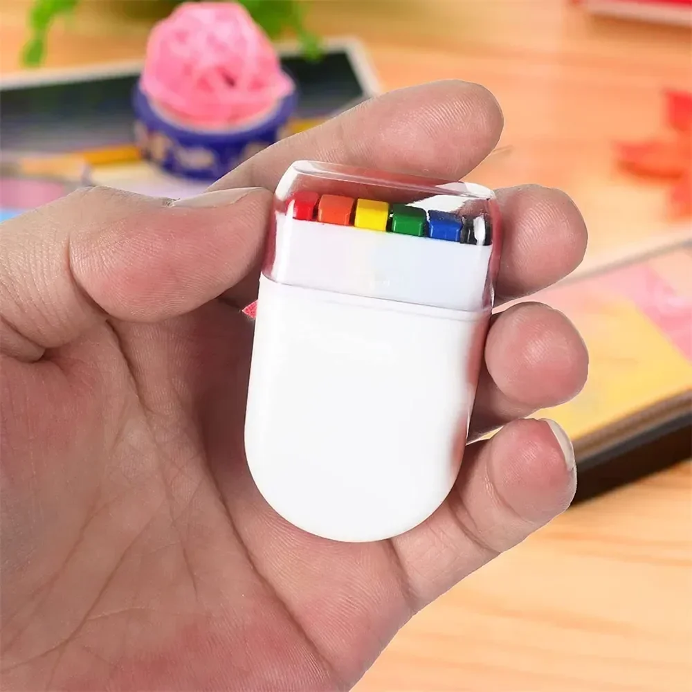 

6 Color Face Painting Crayons Halloween Rainbow Stripes Face Graffiti Crayons Fan Painting Pens Easy To Wash Drawing Pen 1pcs