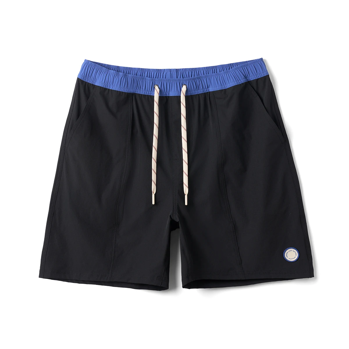 SIMWOOD 2025夏新作 145gsm伸縮性生地ビーチショーツ メンズ コントラストカラー ドローストリング アスレチックショーツ