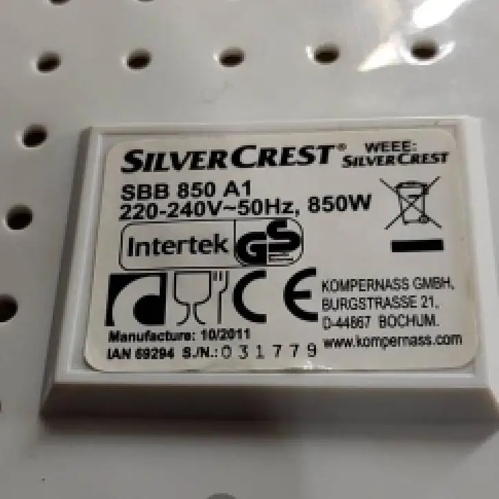 Nova Correia de Substituição para Silvercrest-sbb 850 a1 Sbb850a1 Sbb850-a1 Máquina do Fabricante de Pão Peças 100