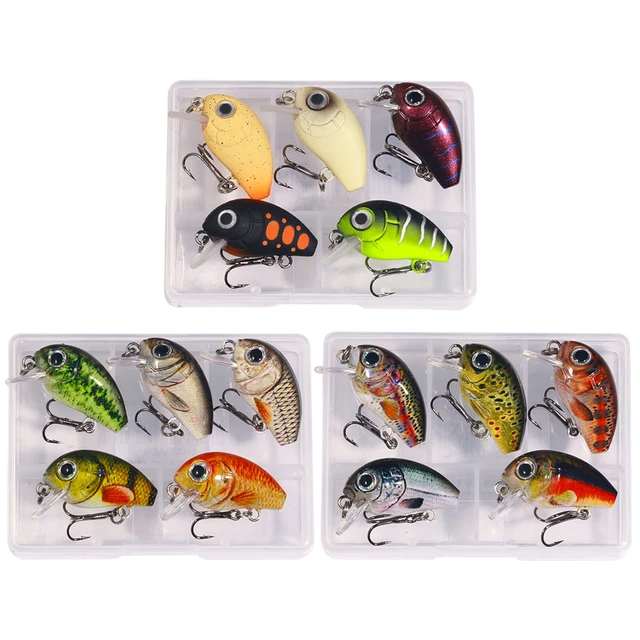 5pcs 1.5g 3cm Mini Wobblers/Crankbait Fishing Lure Set Artificial