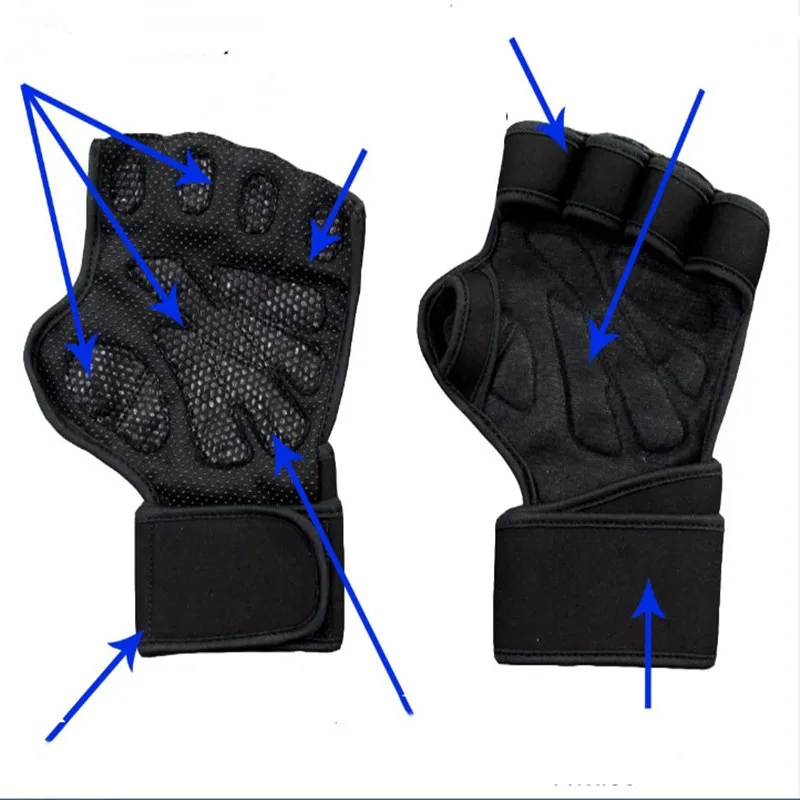 Heavy Duty Gym Training Gloves with Wrist and Palm Protection