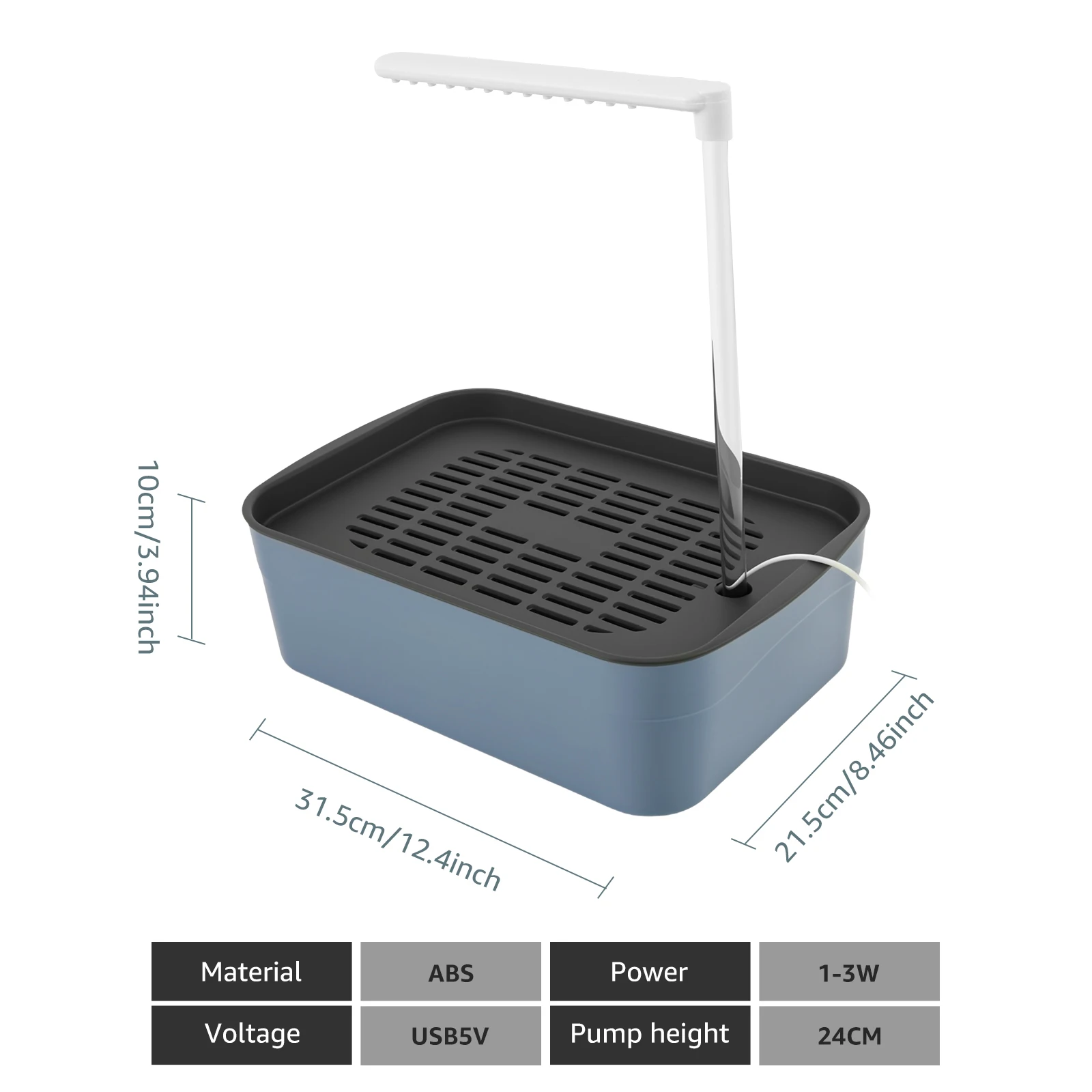 Electric Bird Bath Tub with Automatic Circulating Faucet for Parrots