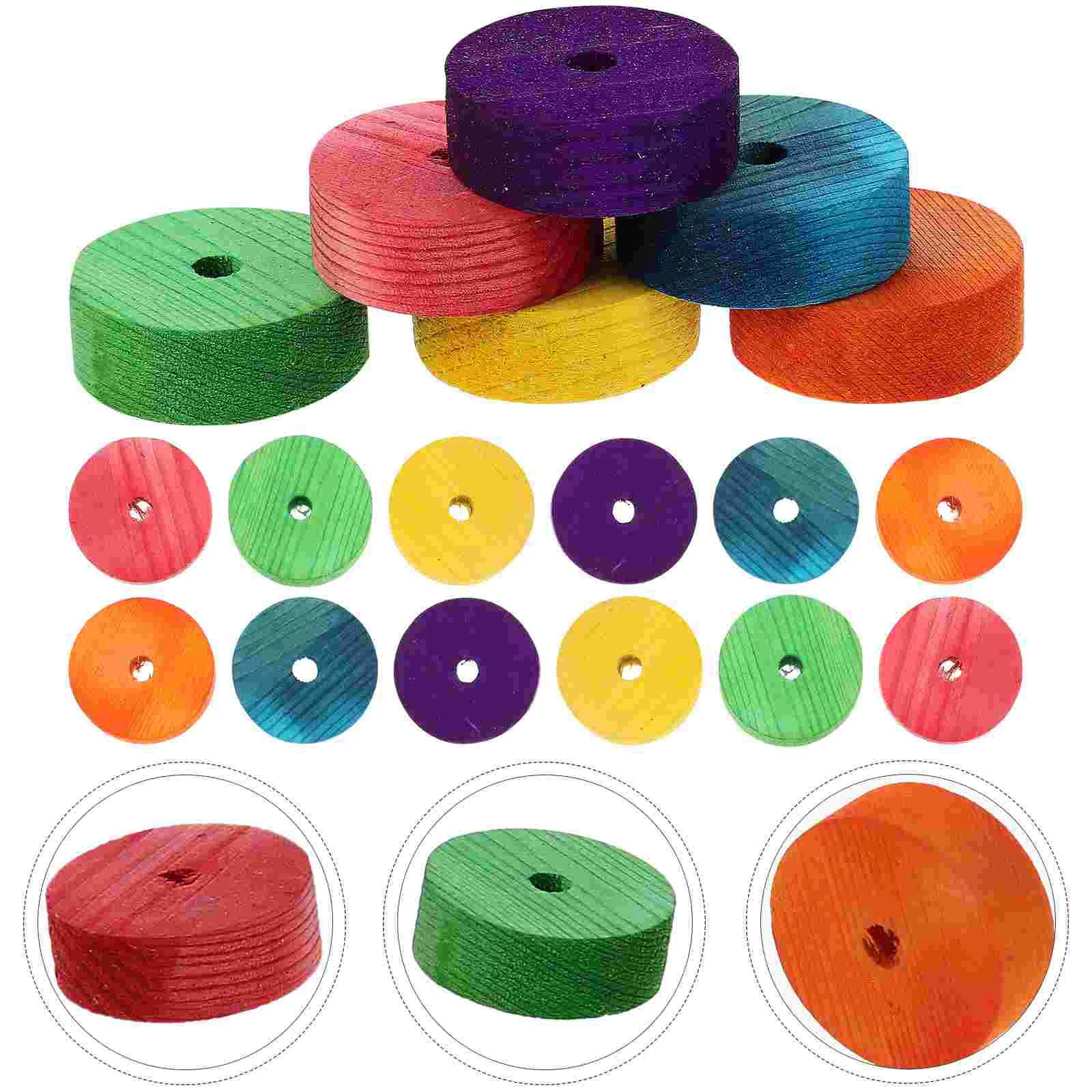 

24Pcs Colored Wooden Wheels Toys Kids Toy Car Wheels Assemble Wooden Wheels Kids Toys
