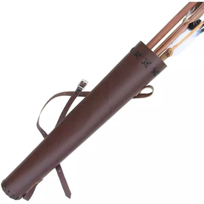 Faretra per tiro con l'arco tradizionale medievale Porta freccia in pelle Pu Arco da attacco mongolo Borsa da caccia Accessorio da cacciatore Costume cosplay - immagine 3