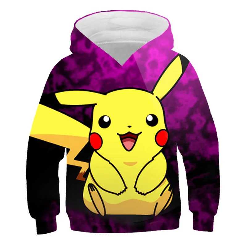 Girls Cartoon Pikachu Hoodies Kids 