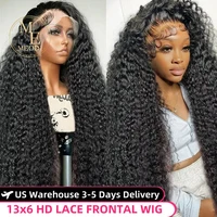 40 Inch Deep Wave 13x6 Hd Curly Lace Front Human Hair Wigs 360 Pre Plucked Lace Wig 13x4 Water Wave Lace Frontal Wigs For Women 1