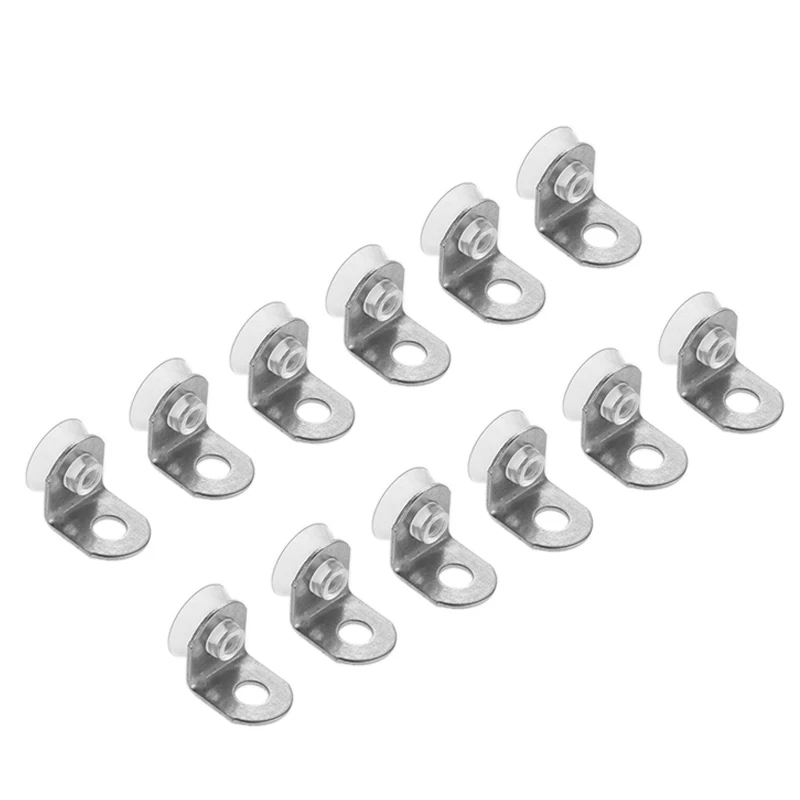 12 Pcs Silver Shelf Brackets Support Studs Pegs Steel 5mm Shelves