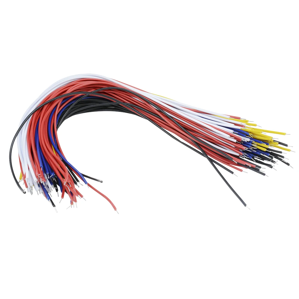 더블 헤드 PCB 납땜 케이블, 26AWG 플라이 점퍼 와이어 케이블, 주석 도체 5 색 주석 도금 구리선, 100 개