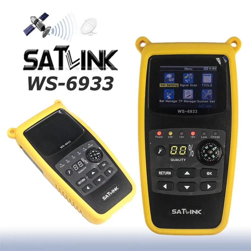 Satellite Finder Satlink Ws-6933 Digital Sat Link Satfinder Dvb-s2 2.1-inch Lcd Screen Display Sat Meter Detector Free Shipping