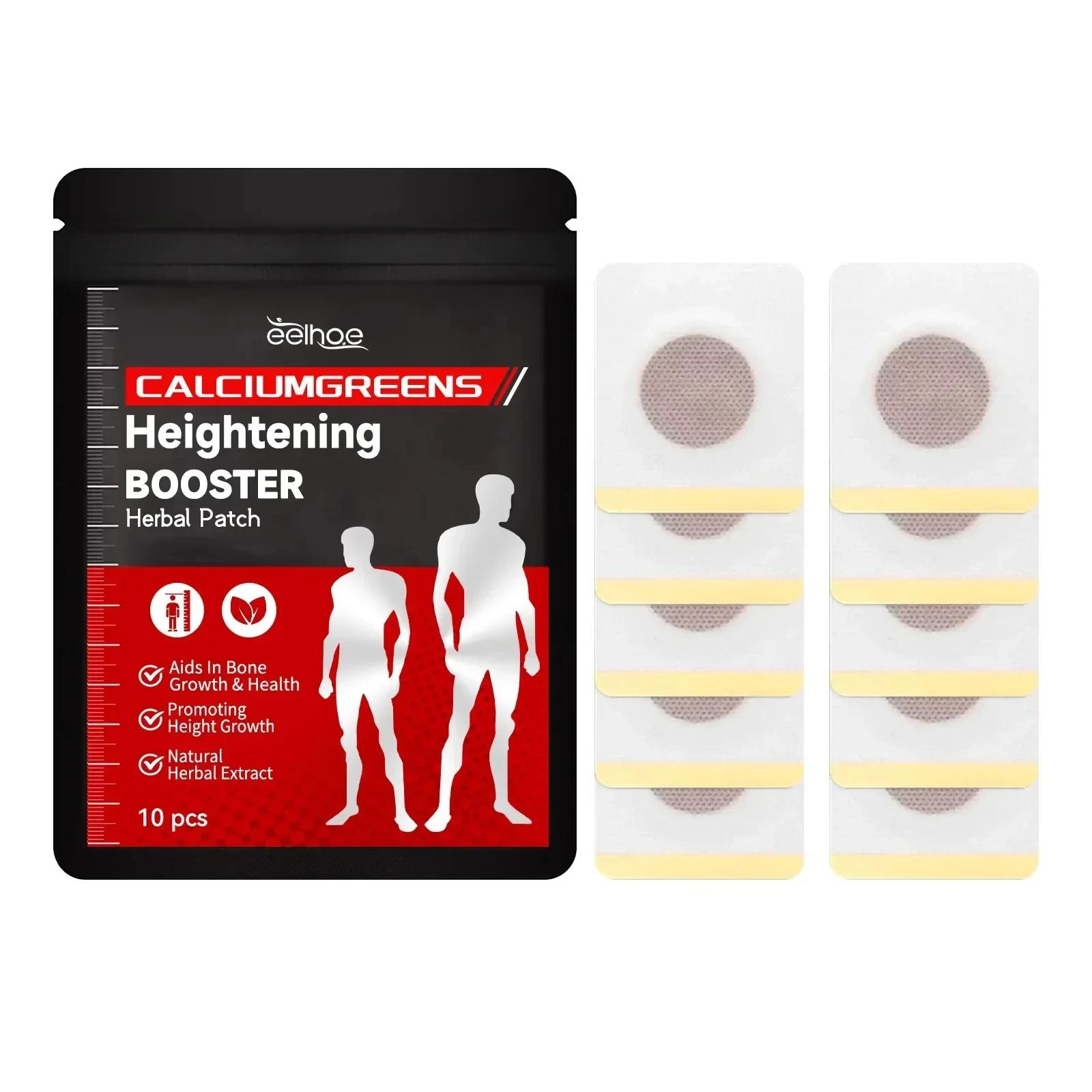 Grow Taller Foot Patches Height Growth Hormone Enhancer Plaster Vitamin D Supplements Bone Strength Calcium for Teenager Adults