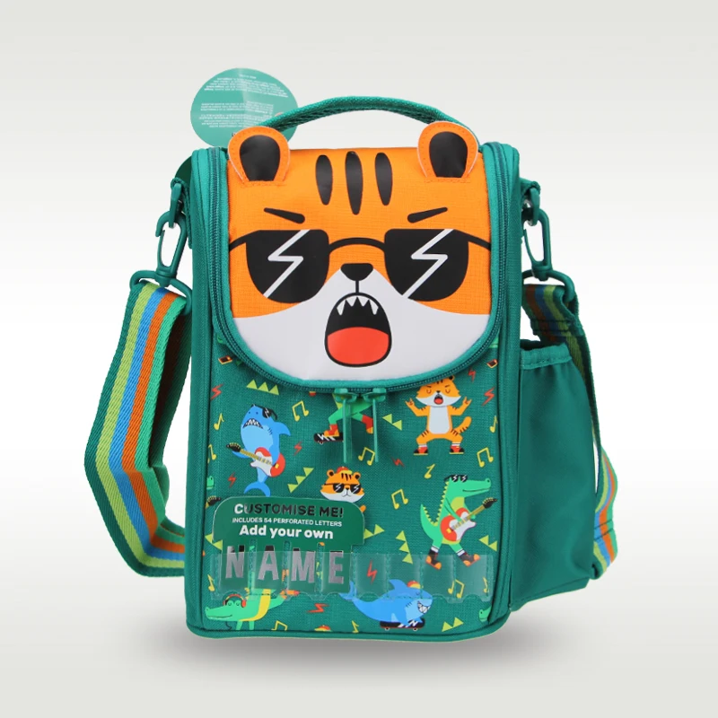 Australia Smiggle Original Children's Lunch Bag Boy Messenger Bags Green Tiger Handbag Waterproof Thermal Insulation 9 Inches original 90% new dop as57bstd 5 7 inches touch screen