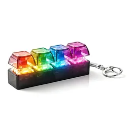 Illuminated Stress Relief Keycap Fidget Toy & Keychain (4key With lights - 2)