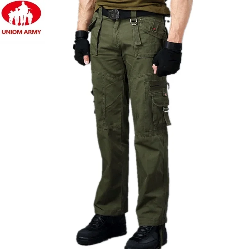 

Military Clothing Men's Tactical Pants Cotton Army Style Trousers Knee Zipper Pocket Male Cargo Pants 2024 New Casual Joggers