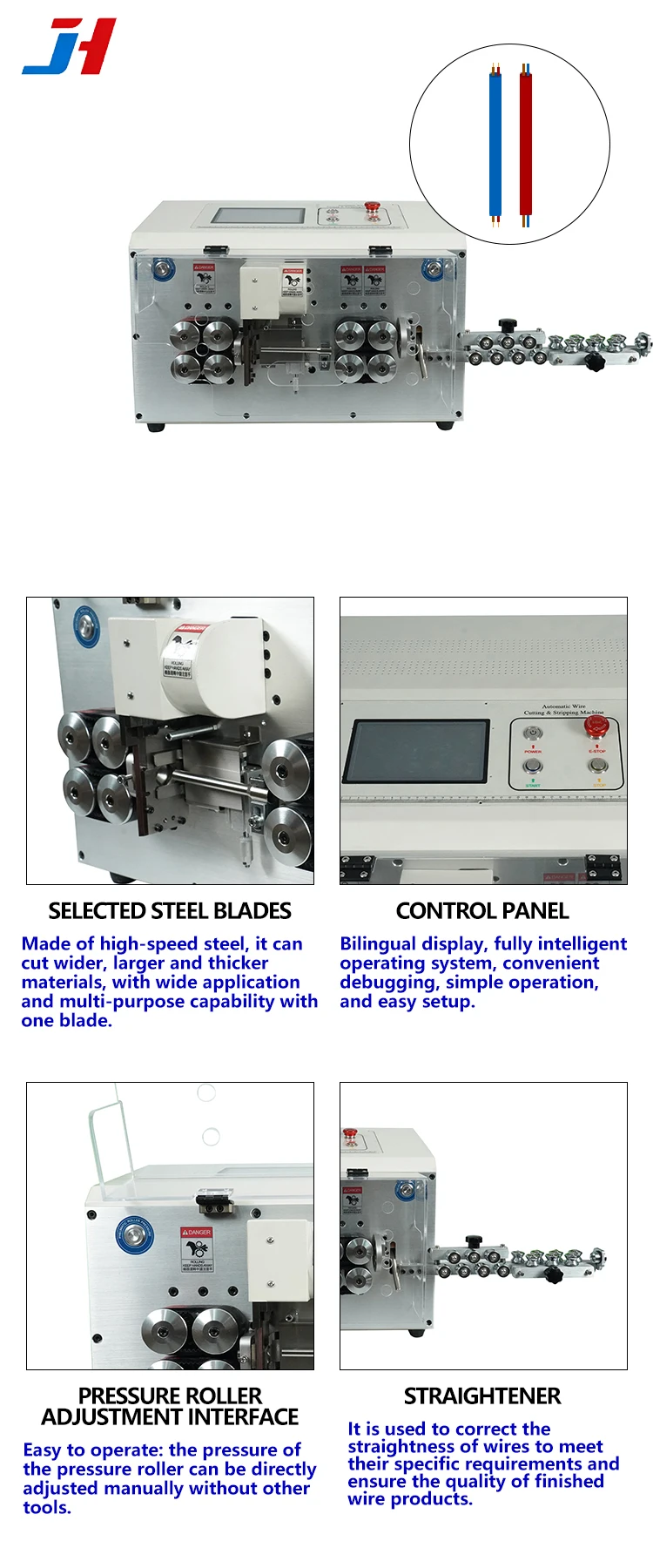Automatic Wire Stripping Machine JH-608-YHT5 Computer Type Stripping Tool for El