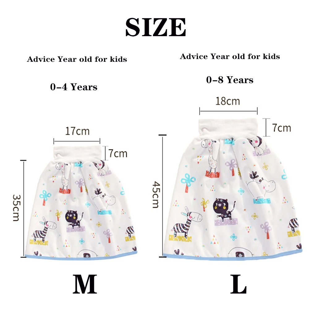 Baby Diaper Training Skirt Baby Waterproof Clothes Diaper Skirt for Potty Training Baby for Boys and Girls Night Time Sleeping